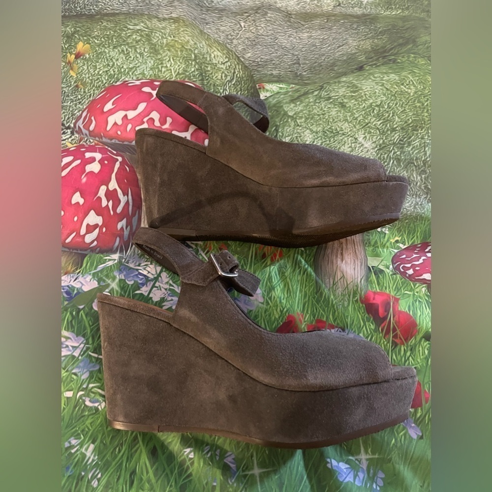 TRASK Tessa Platform Wedge Sandal, Grey, Size 9.5, NIB - Picture 13 of 15